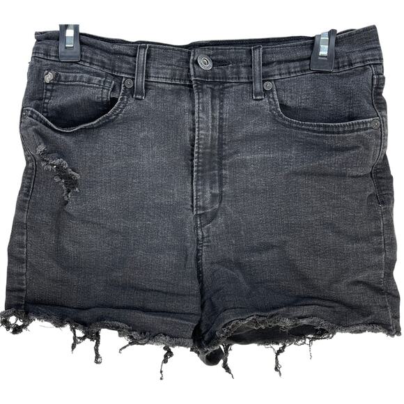 Denizen Levis Shorts Junior 11 W30 Gray Stretch Denim Cutoffs Super High Rise - Picture 1 of 6